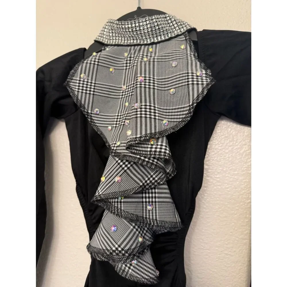 Kelle solo leotard black plaid suit menswear inspired MA-Medium adult